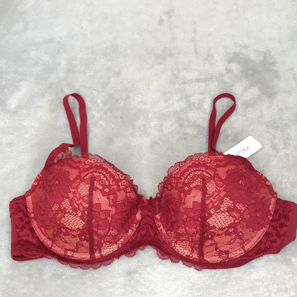 Skarlett Blue Women's Minx Balconette T-Shirt Bra Dark Red Size  36B New